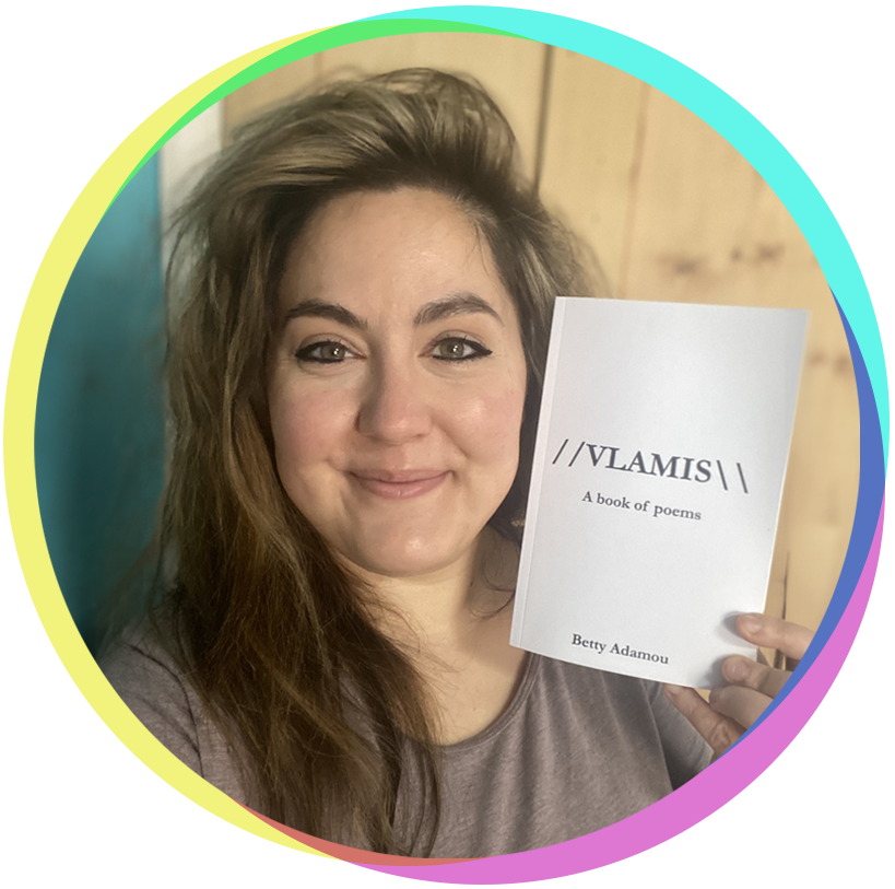 Betty Adamou VLAMIS poetry book with colour wheel