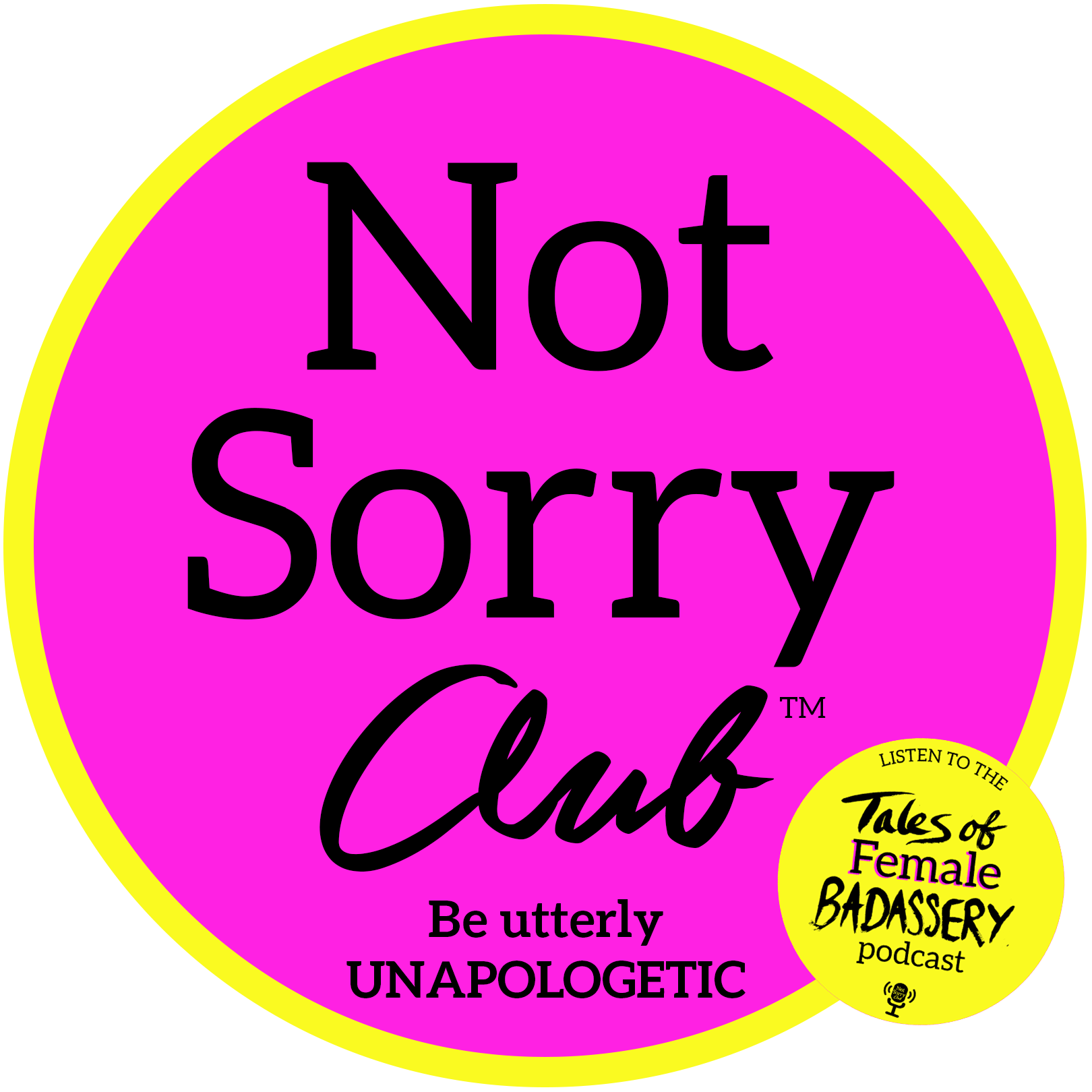NotSorryClub logo with podcast copyright 2021 white background copy