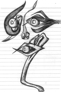 bored-face-drawing by Betty Adamou