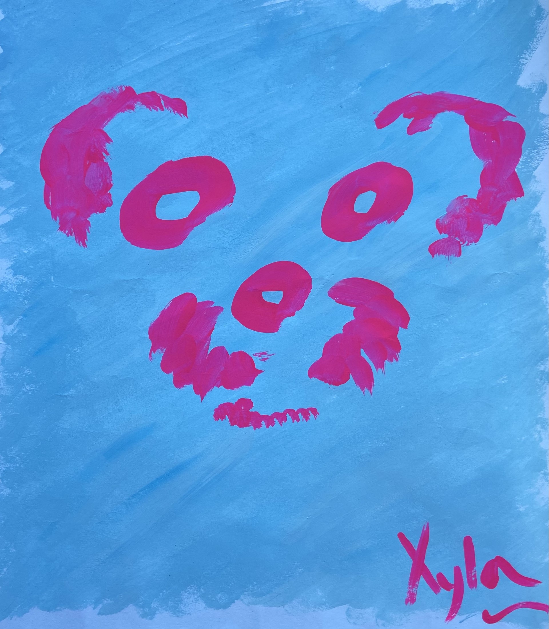 Minimalist Xyla in blue and pink